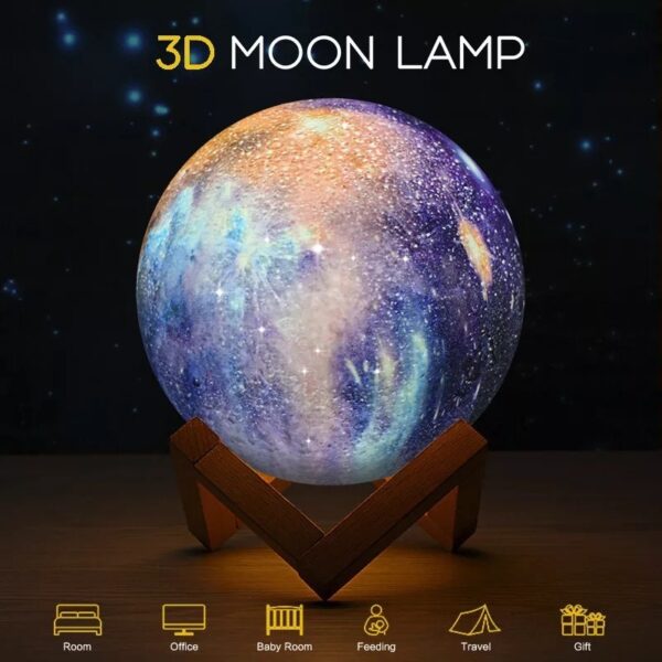 LED USB Star Galaxy Moon Lamp Stand Remote 3D Bedroom Night Light USB LED Earth Planet Lamp - Image 4