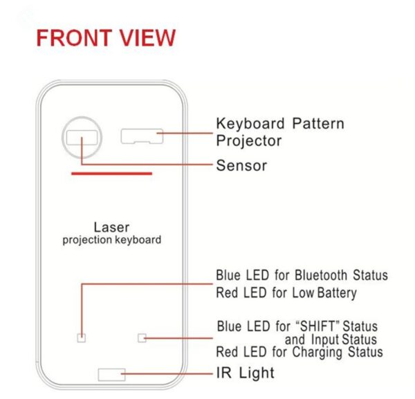 LEING FST Virtual Laser Keyboard Bluetooth Wireless Projector Phone Keyboard For Computer Pad Laptop With Mouse Function - Image 10