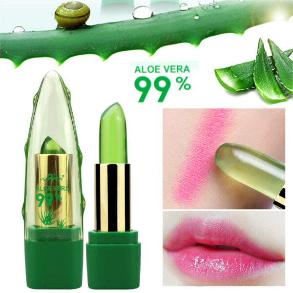 Aloe Vera Gel Color Changing Lipstick Gloss  Moisturizer Anti-drying Desalination Fine-grain Lip Blam Care - Image 5