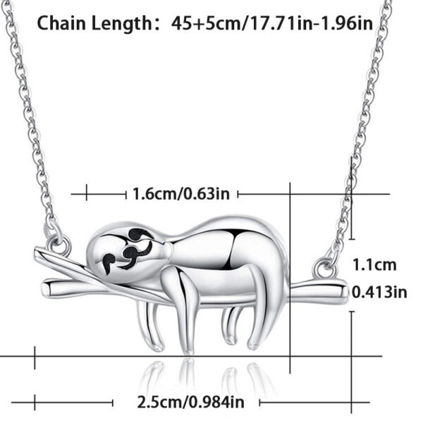 Cute Cartoon Sloth Pendant Necklace - Image 2