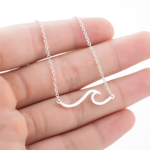 Creative Personality Wave Pendant Simple Short Temperamental Necklace - Image 5