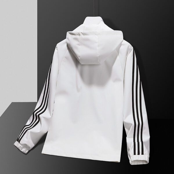 Casual Jacket All-matching And Handsome Striped Sports Detachable Hat Top - Image 6