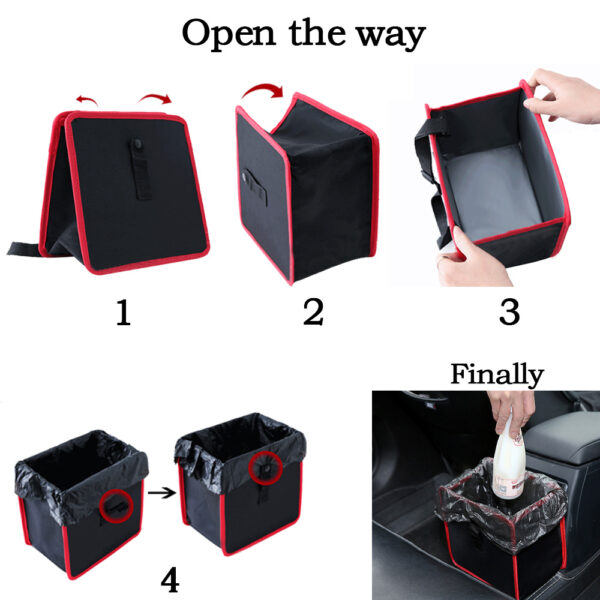 Practical Foldable oxford car storage bag for toys clothes seat buckles wastebasket SUV Trunk Organizer for car Garbage bag - Image 7