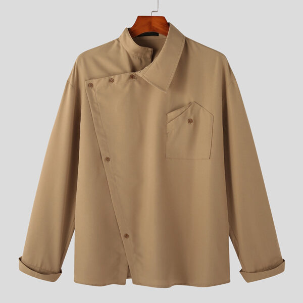 Irregular Lapel Shirt French Men's Clothing - Image 3