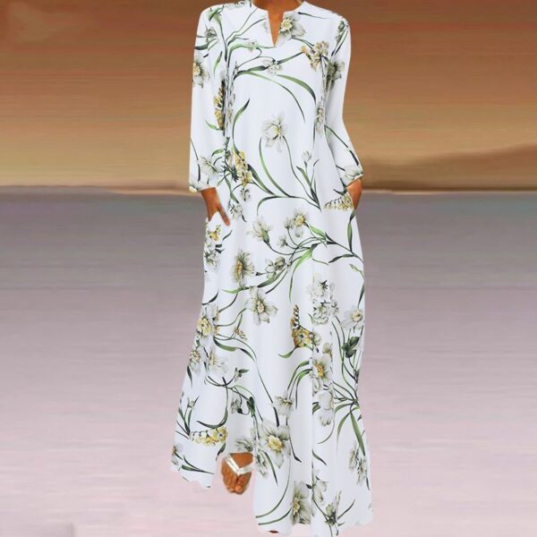 Women's Casual Long-sleeved Printed Dress - Image 5