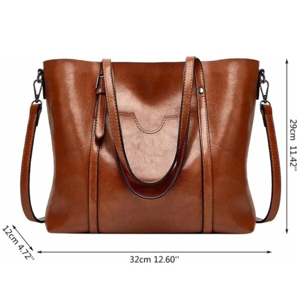 Shoulder Bags Handbags For Women Large Designer Ladies Bag Purse Leather Tote Bag, Brown - Image 5