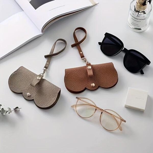 PU Sunglasses Bag Portable Glasses Case Cute Glasses Clip