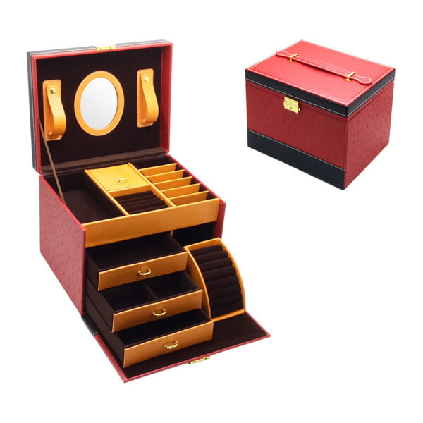 Leather Jewelry Storage Drawer High-end Jewelry Box - Image 7