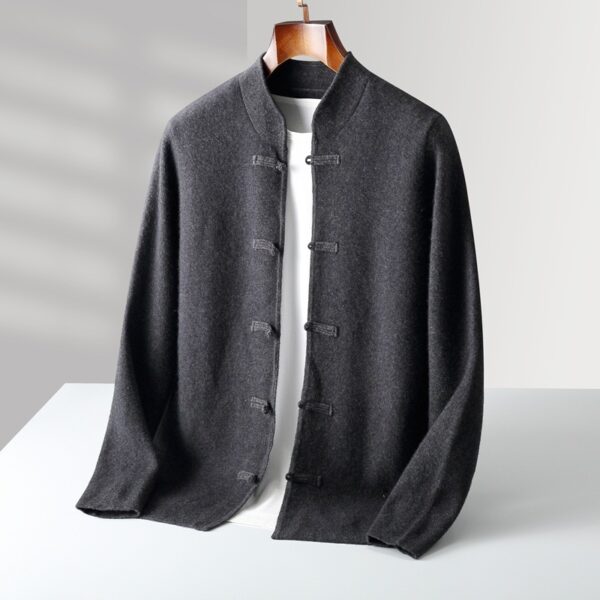 Button Warm Thickened Wool Coat - Image 3