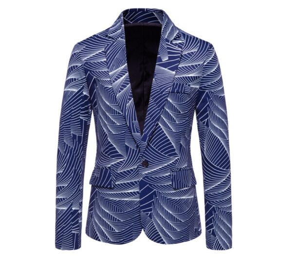 Men's One Button Printed Suit - Image 5