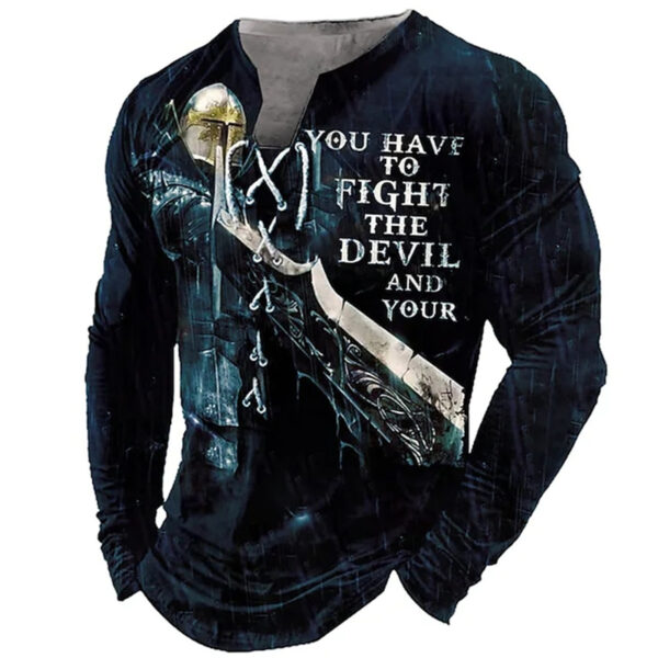 3d European And American Sports Long Sleeve Men's Clothing Print 3D Six-hole Threading Rope - Image 3