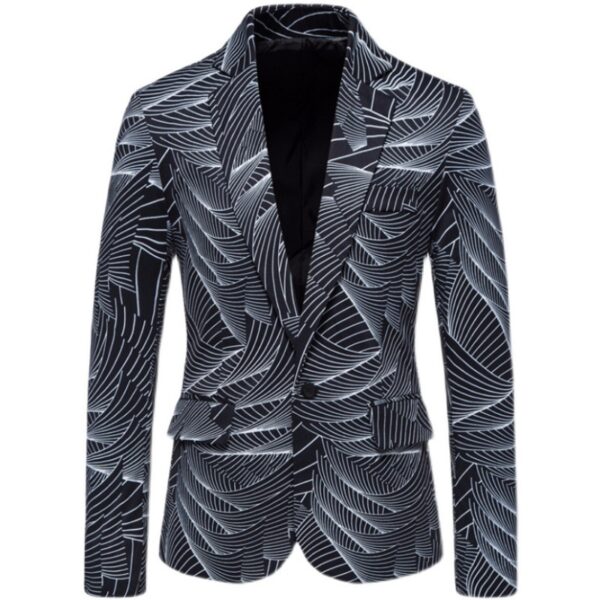 Men's One Button Printed Suit - Image 3