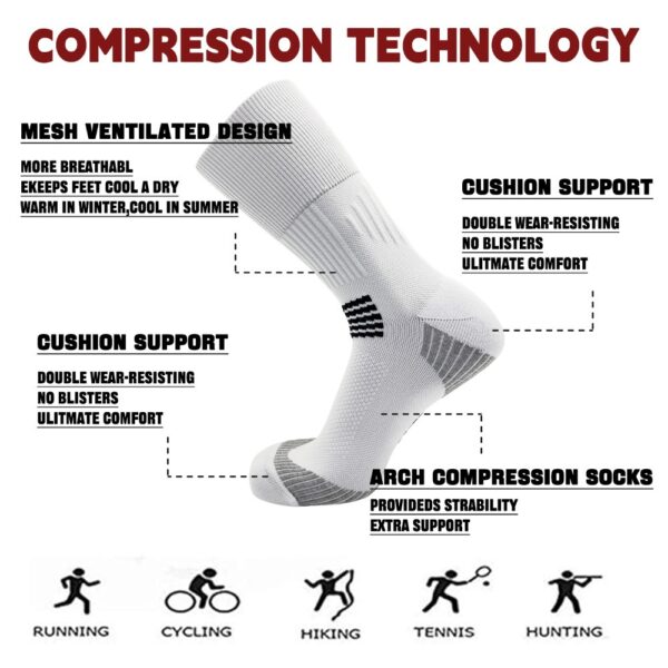 Three Pairs Of Mixed-color Compression Sports Socks It Has Elastic Strength To Cushion And Absorb Sweat, And Has Good Wrapping, Which Is Suitable For Outdoor Wear In All Seasons - Image 5